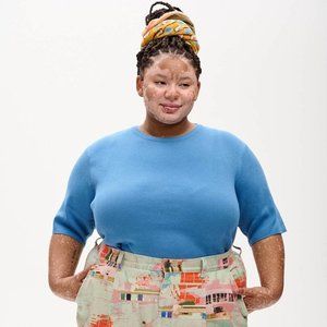 Lucy & Yak Miranda Top in Cornflower Blue, XL